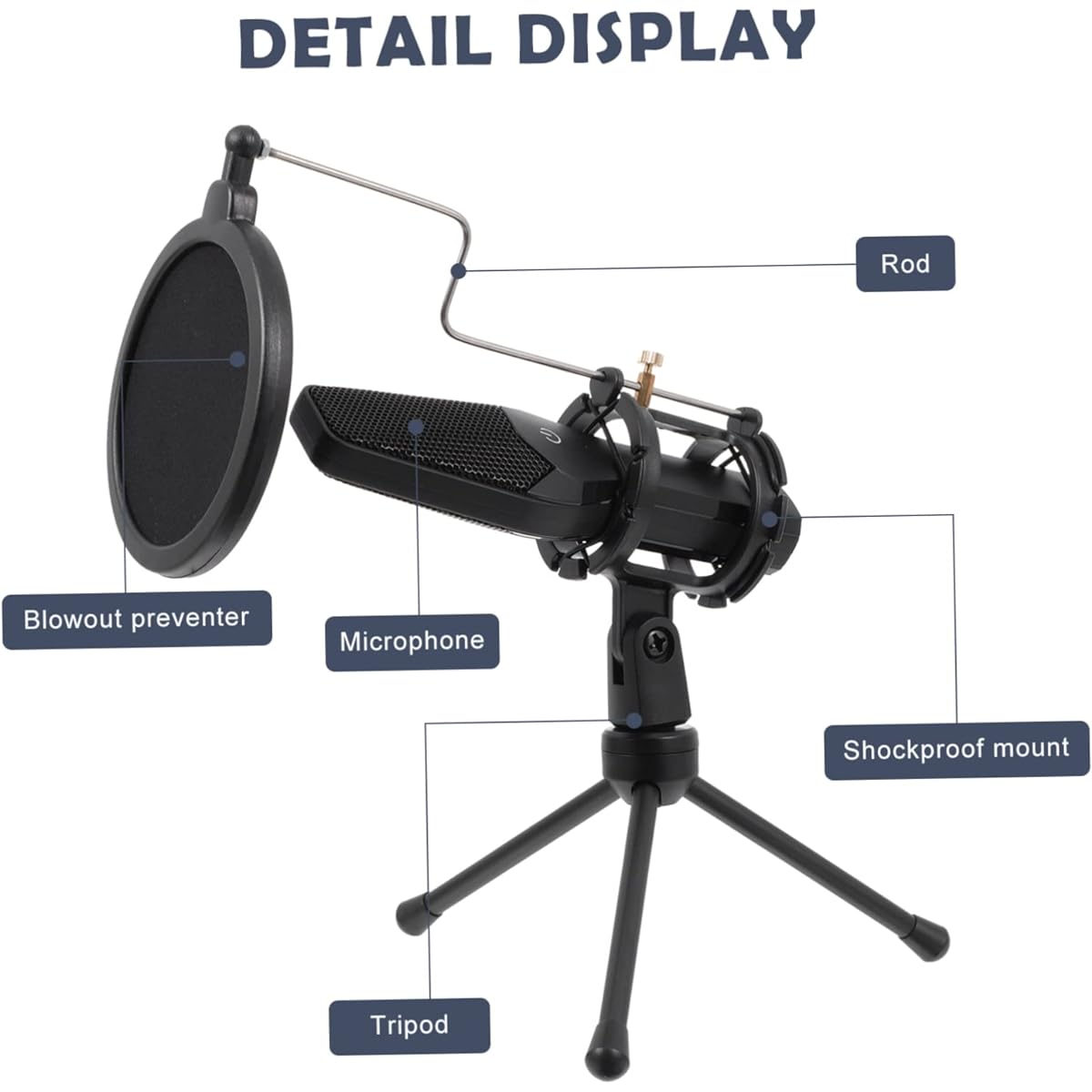 Vaguelly 3 Sets Condenser Microphone Usb Gaming Microphone Usb Microphone Noise Reduction Microphone Computer Microphone Microphone Kit Premium Gaming Microphone Desktop Setup Gold