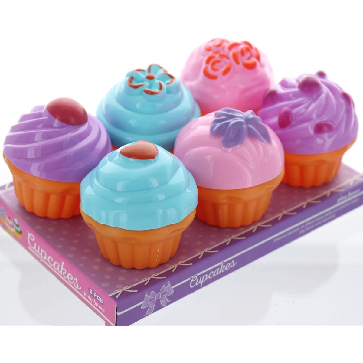 GiftExpress 6pcs Pretend Play Food Dessert Set Mini Toy Cupcakes Petit Pastry Toys for Kids