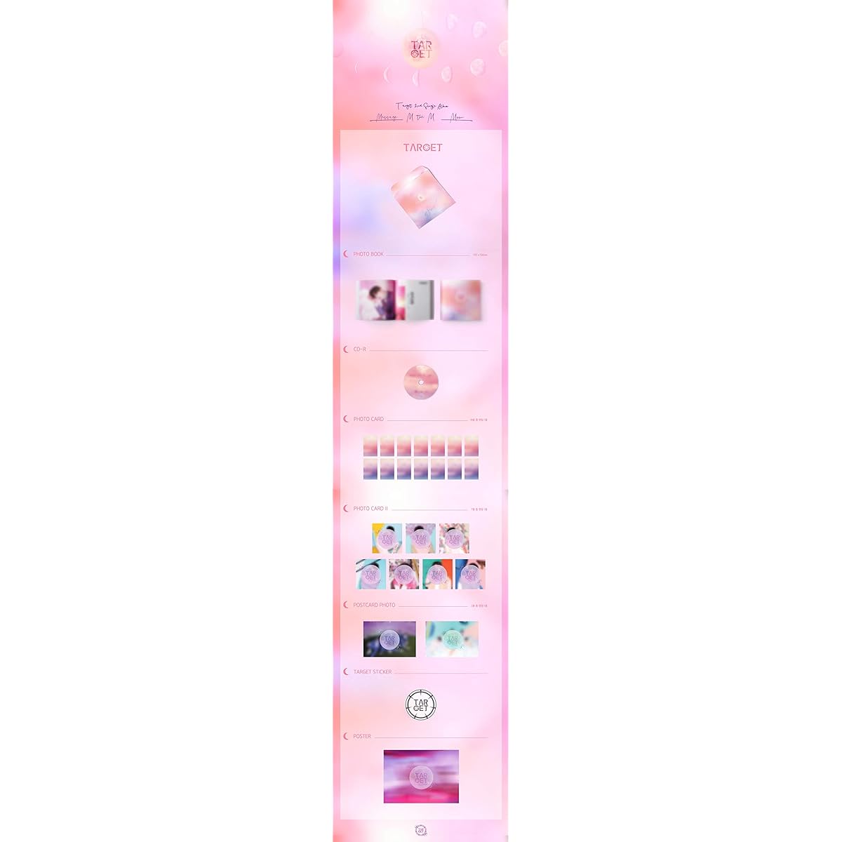 Target - [M The M:Reason Of The Moon] Single Album CD + Photobook + 2p Photocards + 1p Post + 1p Sticker + Tracking K-POP Sticker