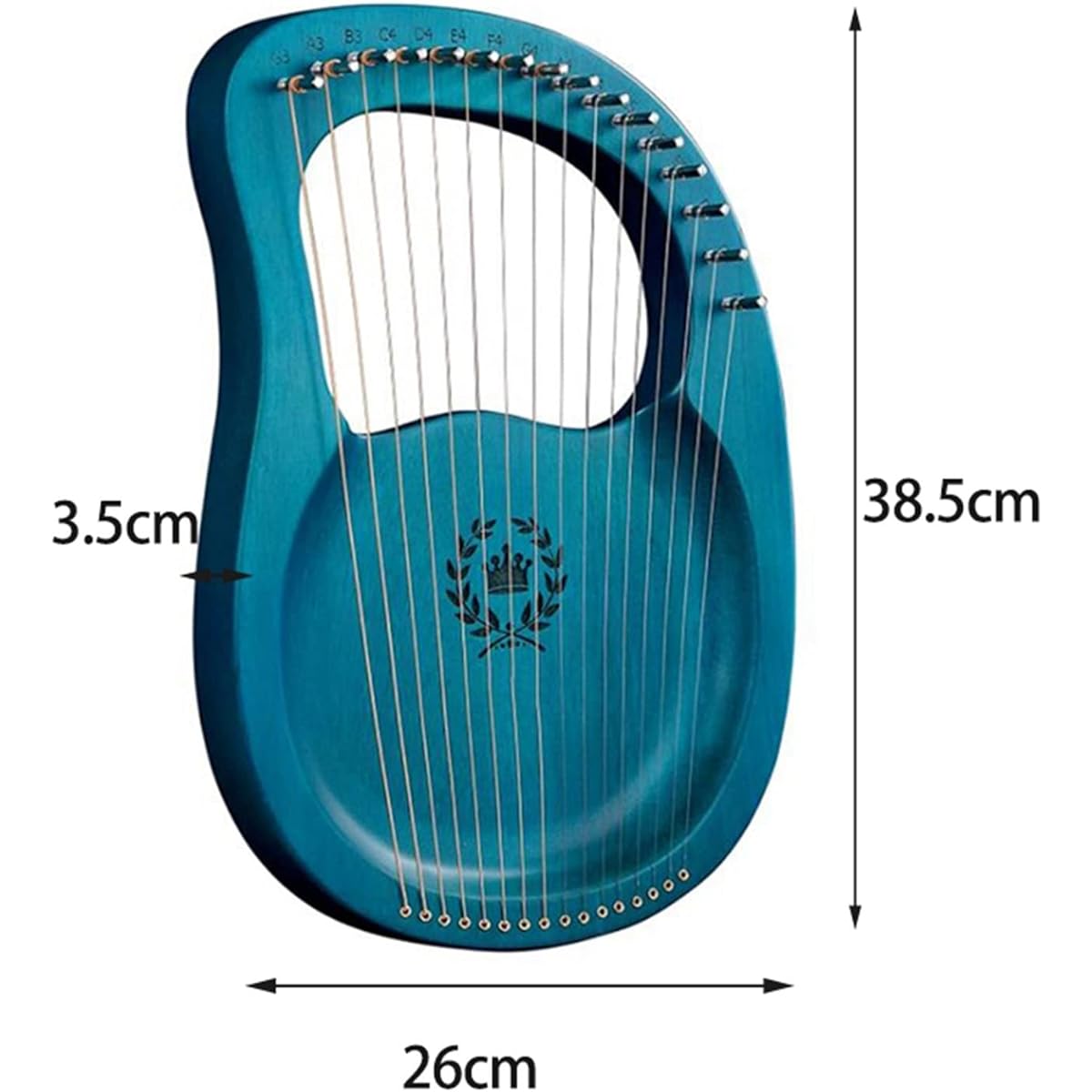 WowZza 16 String Lyre Harp with Tuning Wrench Harp Instrument