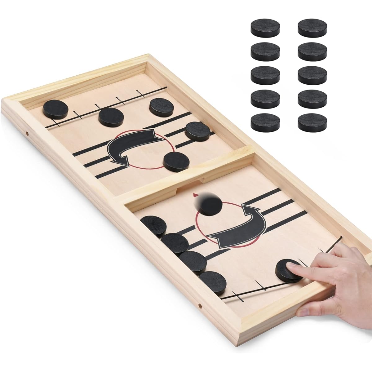 High Speed Sling Puck Game Table Desktop Battle Wooden Hockey Game Adult Toy Parent-Child Interactive(S)