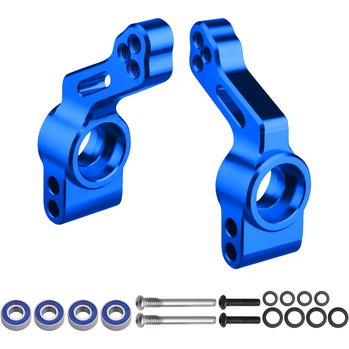 CrazyHobby Aluminum Rear Stub Axle Carrier with Ball Bearings Upgrade Parts for 1/10 Traxxas Slash 2WD Stampede Rustler VXL 3752 Replacement (Blue)