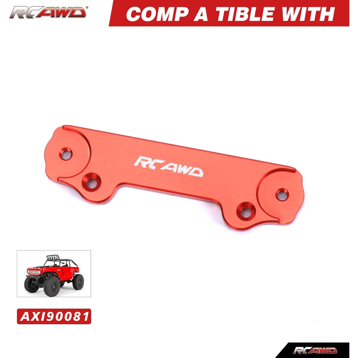 RCAWD SCX24 Deadbolt Magnetic Body Post Set for Axial 1/24 SCX24, Red