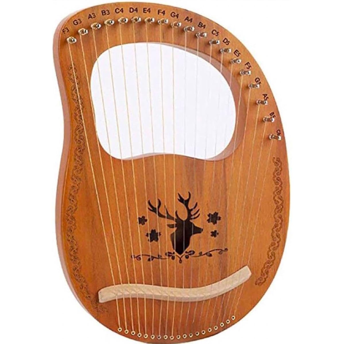 SAMZO 1pc 19-string Wooden Lyre Harp Mahogany Stringed Instrument for Beginners HP
