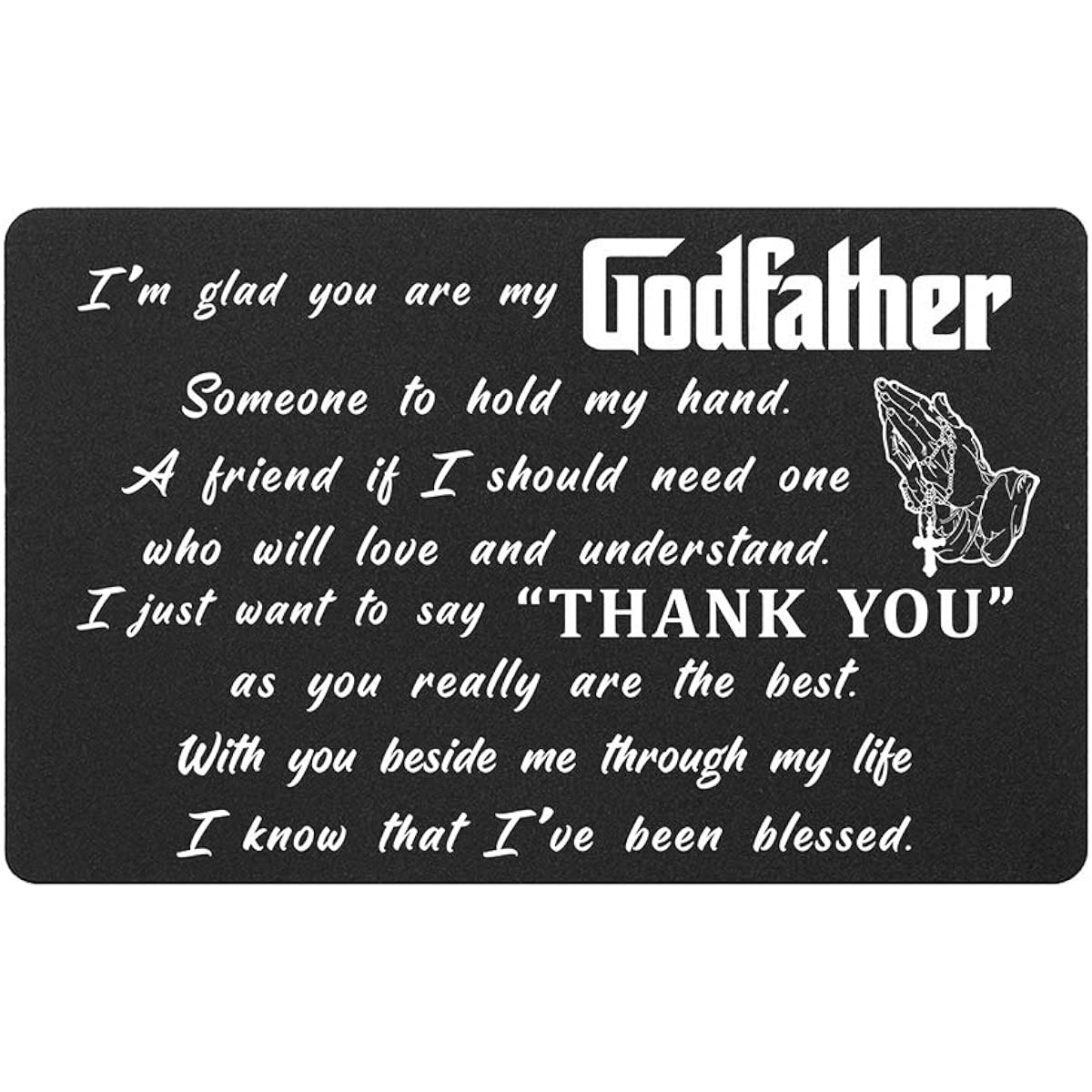 DEGASKEN The Godfather Father's Day Card - You Really Are the Best - Engraved Godfather Wallet Card Christmas Gift