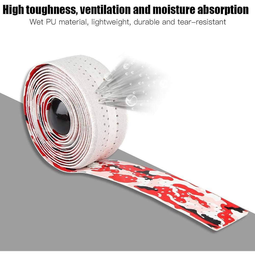 Bicycle Bar Tape, Handlebar Tape, Rod Bike Bar Tape, Ventilation, Anti-Slip, Shock Relief, 2mm Thickness, Made of PU, Lightweight, Easy to Install