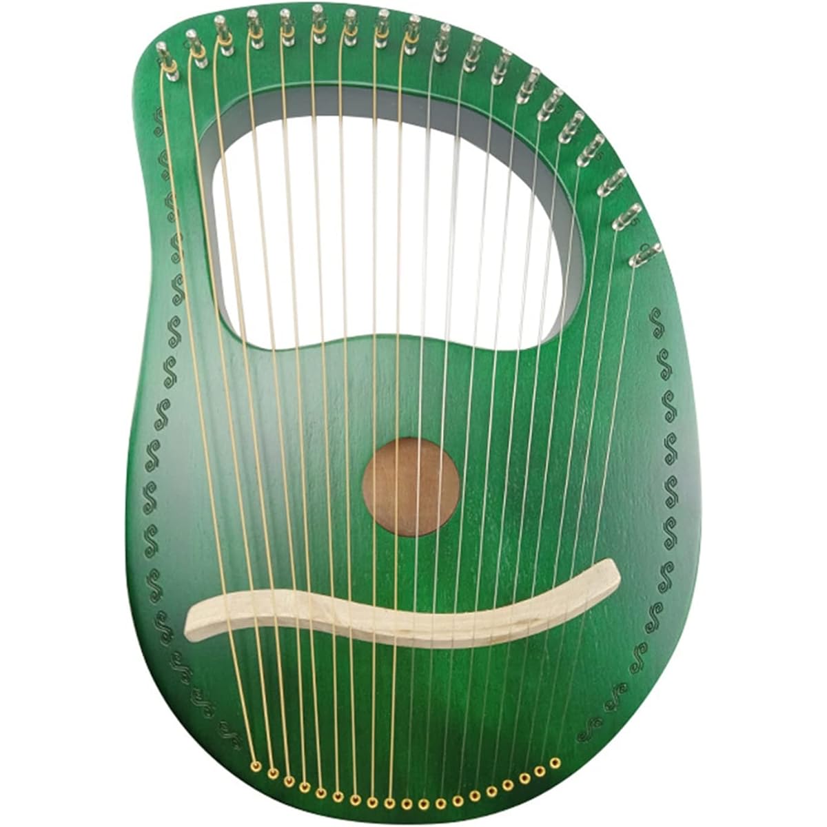 WowZza Lyra Harp, Adult 19 String Small Harp Metal Harp Stringed Instrument Musical Instrument Lyra Harp with Tuning Wrench, Pick, Strings, for Adults/Kids/Beginners/Navy Blue