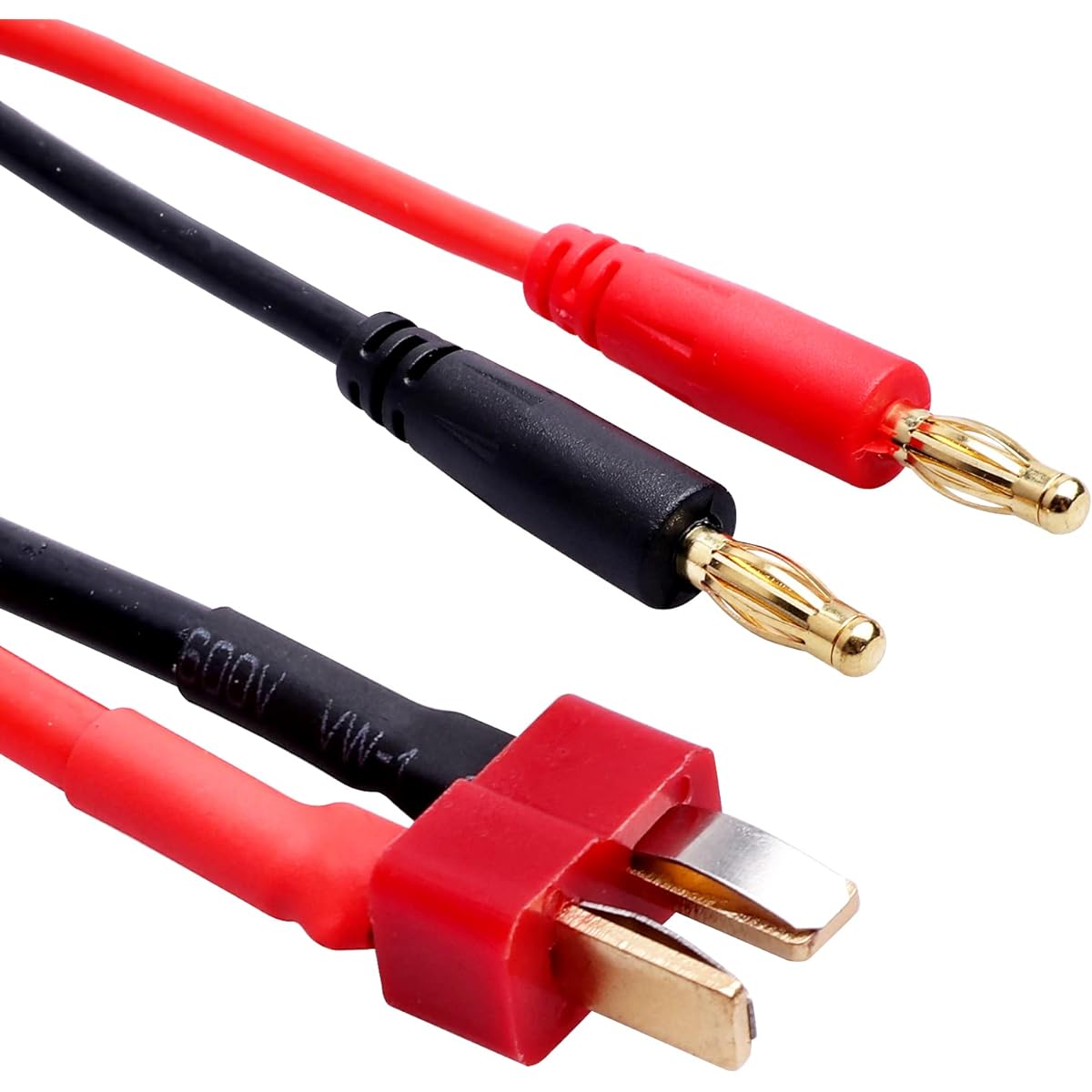 HobbyPark Deans T Plug Male 4mm Banana Bullet Connector Plug RC Battery Charger Charging Cable Adapter Extension Lead 2pcs