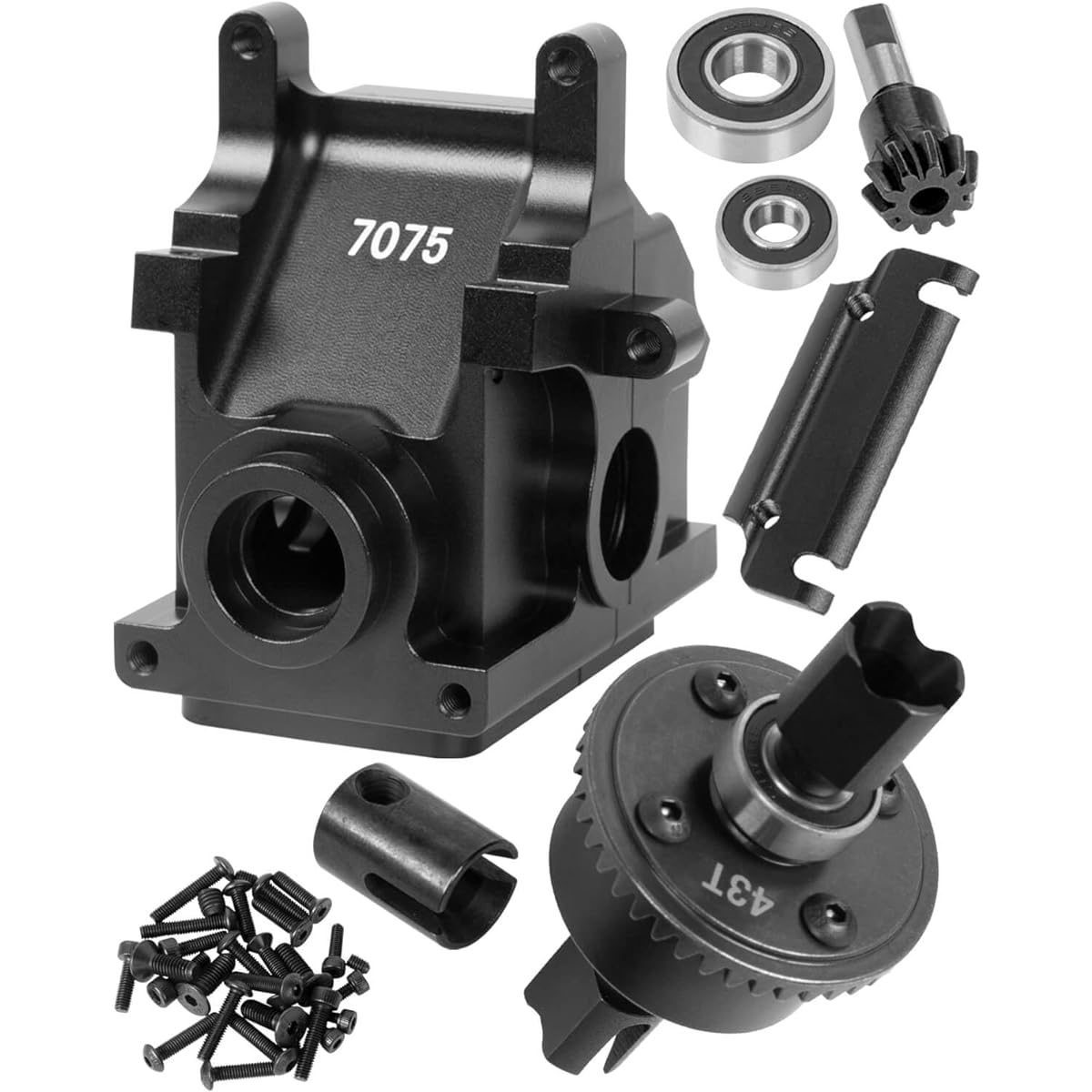 RCMYou Aluminum RC Gearbox Case Upgrade Parts for 1/7 Arrma Mojave Limitless 6S 1/8 Arrma Typhon Karton Senton Outcast Talion 6S Black