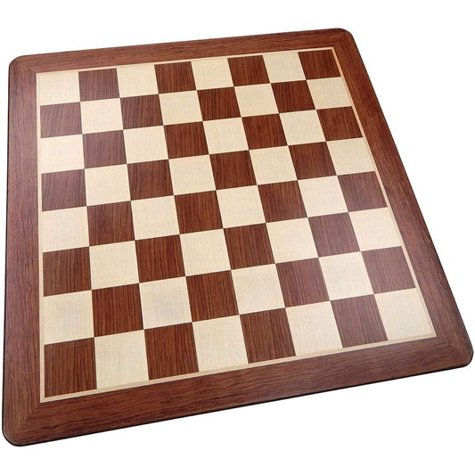 Templeton Round Corner Chess Board with Padauk Wood Inlay, Extra Large 19" x 19" Chess Board Only