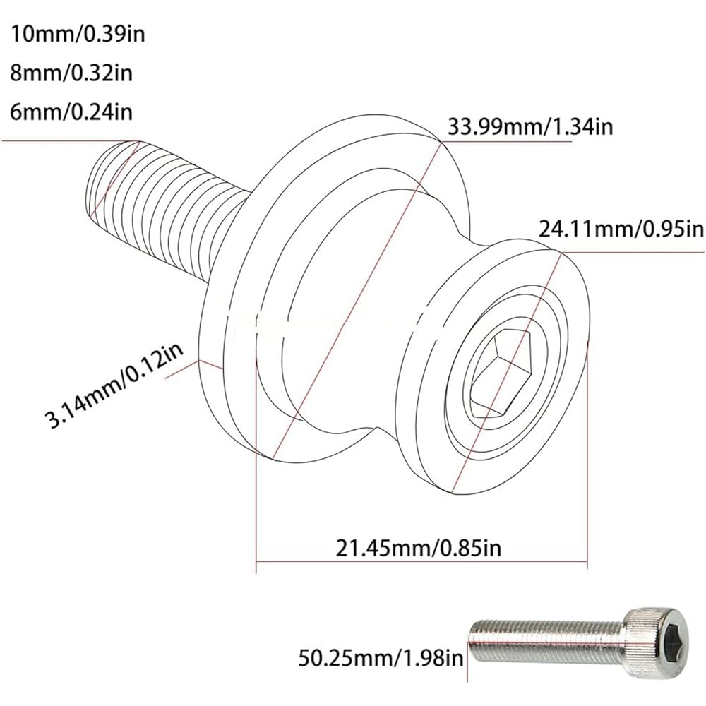 Stand Screw Slider 8mm Swing Arm Bracket Screw CNC Motorcycle Swing Arm Spool Slider Spool is perfect for BMW RNINETR Nine T RnineT 2014 2015 2016 2017 (Color: B)