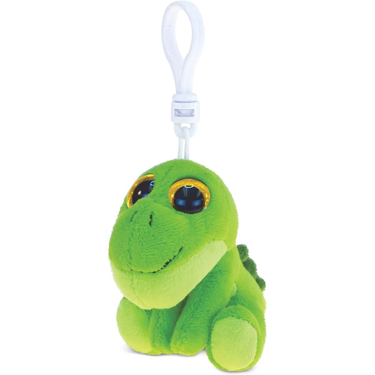 Puzzled Green Dino Soft Stuffed Plush Big-Eye Backpack Clip - Dinosaur/Prehistoric Theme - 6 Inch - Unique Gift, Useful Souvenir - Item # 5860