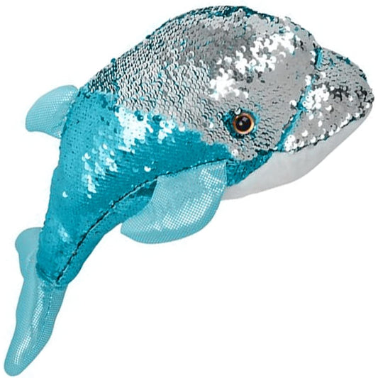 ArtCreativity Flip Sequin Dolphin Plush 1 Piece Color Changing Sequin Soft Stuffed Animal Decor Cute Home and Nursery Animal Decor Calming Fidget Toy for Girls and Boys 18 Inches