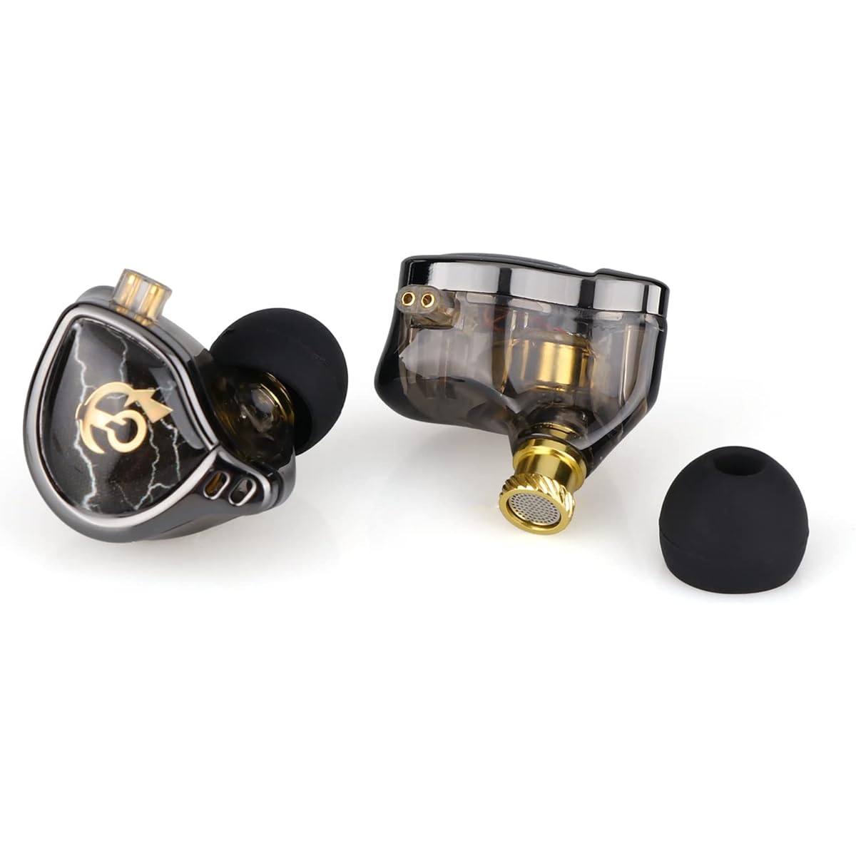 0 Q HBB 10 Titniu-oted Diphg HiFi in-E onito with ei-Open v, Dethble 2Pin ilve-Plted ble, Noie neng fo udiophile (Bl, Without i)