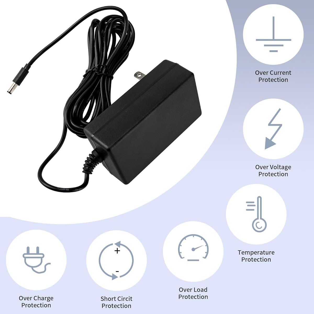 18V 2A 36W AC Adapter Power Supply with 8 Replaceable DC Plugs 18 Volt 2 Amp Regulated Switching Power Supply for 300mA 400mA 500mA 600mA 700mA 800mA 900mA 1000mA 1500mA 2000mA Equipment
