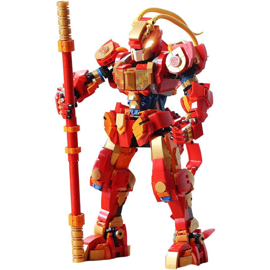 WANZPITS King of Monkey Building Block Kit Chinoiserie Warrior Robot Action Figure Battle Mech Model Brick Set for Ages 15+ (1688 Pieces)