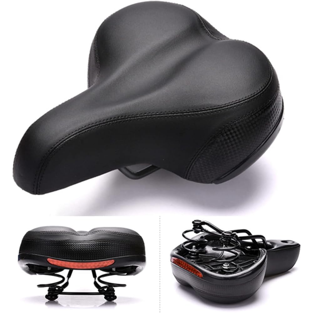 Hoshiumi Bicycle Saddle, Large Soft Saddle, Prevents Butt Pain, Electric Assist Bicycle, Compatible with City Cars, Easy Replacement, Prevents Water from Seeping