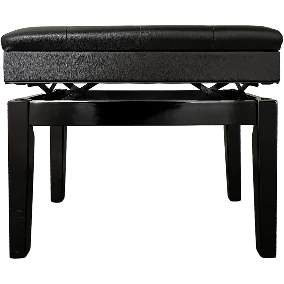 MICHYUGM Adjustable Piano Bench with Padded Cushion and Storage Compartment - Comfortable Seat, Adjustable Height, Hidden Storage, Durable Construction, Black, Weight Capacity: 300 lbs