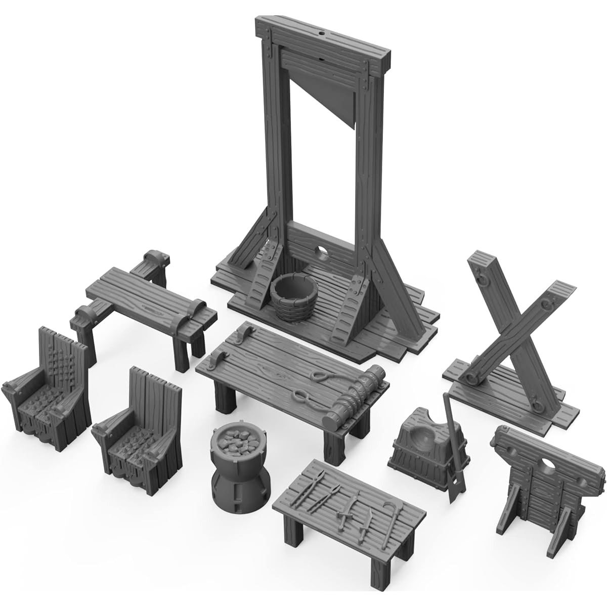 Dungeon Torture Chamber Furniture Set DND Terrain 28mm Dungeons & Dragons D&D Pathfinder Warhammer 40K RPG Miniature Age of Sigmar Tabletop D D Dungeons & Dragons Gift
