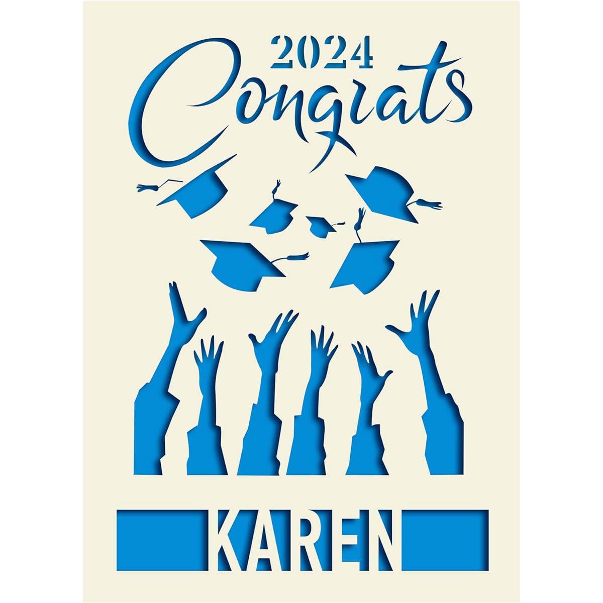 EDSG Personalized Graduation Card, Graduation Gift, Happy Graduation Card, Graduation Gift, Graduation Gift, Graduation Gift, Laser Paper with Any Name and Date for Her, Him, Roommate, Friend, Son, Daughter (Blue)
