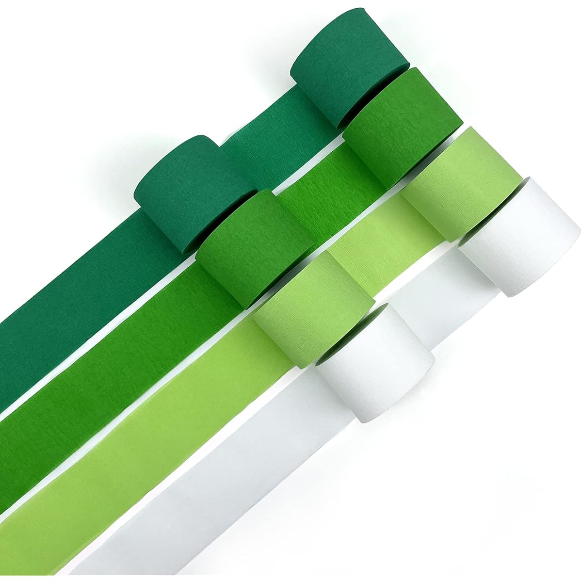 Green Crepe Paper Streamers, 8 Rolls, 68 Feet, Crepe Paper Decorations for Birthday Parties, Baby Showers, Reunions (Green Gradient)