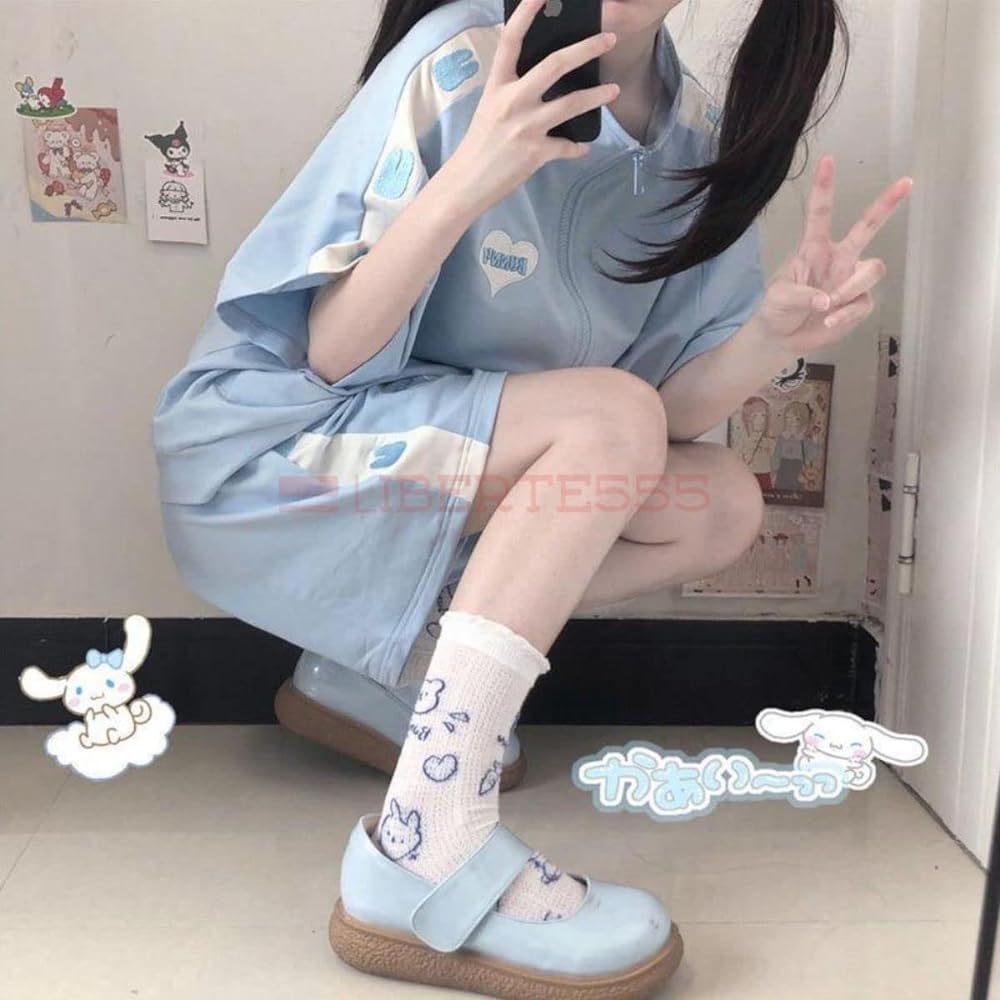 [Liberte555] Landmine Clothing, Jersey, Women's Top and Bottom Set, Landmine, Subculture Landmine, Light Blue, Subculture, Angel Area
