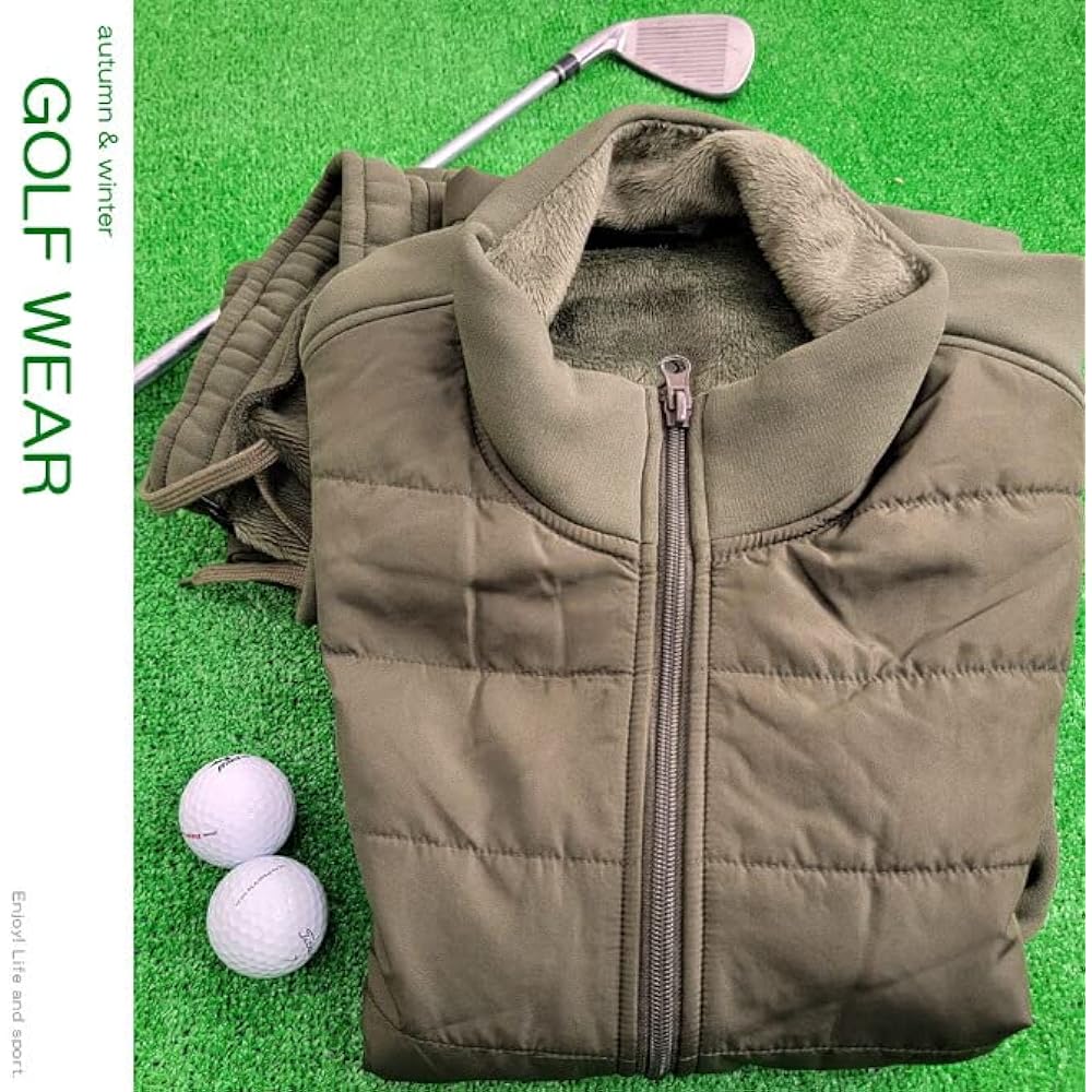[Arcade] Men's Golf Wear, Top and Bottom Set, Down Filling Setup, Men's Down Jacket, Golf Pants, Warm Brushed Boa Fleece, Stretch Jersey, Outerwear, Sportswear, Autumn/Winter