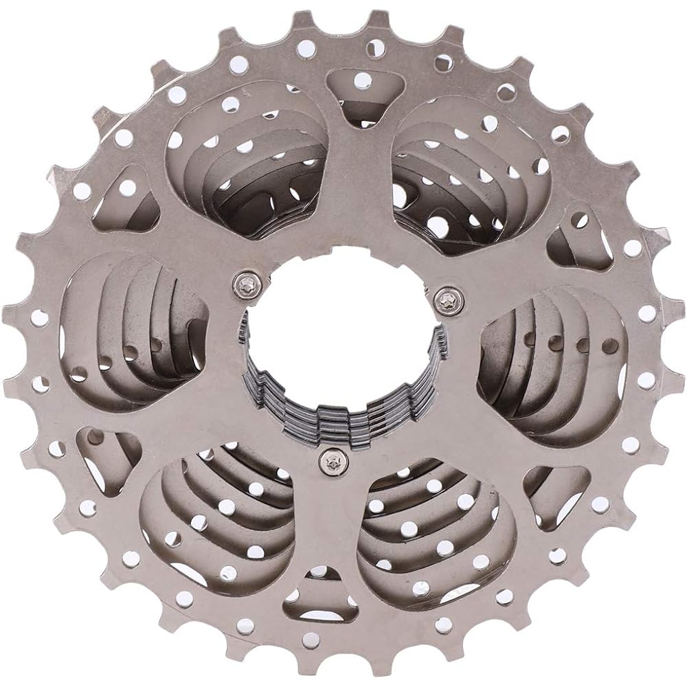 Sprocket 9s Freewheel Hollow Design Lightweight Super Wear-resistant Steel 8/9/10/11 Speed 11-28T Road Bike Freewheel Cassette Sprocket Bicycle Replacement Accessories (9S-11-28T)