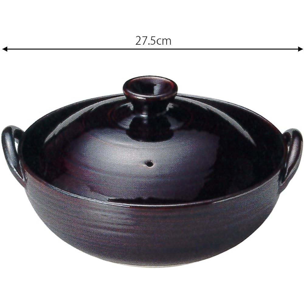 Santo Banko Ware No. 9 Cooking Rice Pot, Candy Glaze, 27.5cm, 2.4L, 9 Cups, 157792 31-15779 Direct Fire/Microwave/Oven Safe