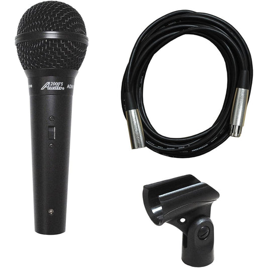 Audio 2000s ADM1064BL Dynamic Vocal Microphone with 16' XLR to XLR Cable by Audio2000s
