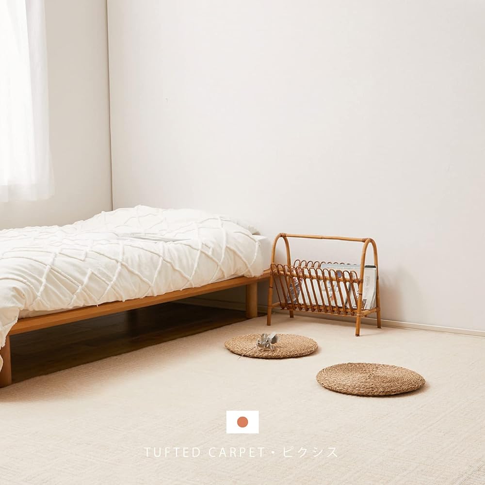 Hagiwara Carpet Greige Edoma 8 tatami Approx. 352 x 352 cm "Pixis" Lightweight Scandinavian Checkered Pattern Hot Suitable Made in Japan