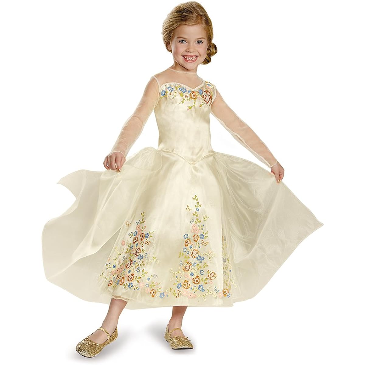 [Disguise] Cinderella Cosplay Movie Cinderella Kids Deluxe Wedding Dress Costume Fancy Dress Princess (Size L) [Parallel Import]