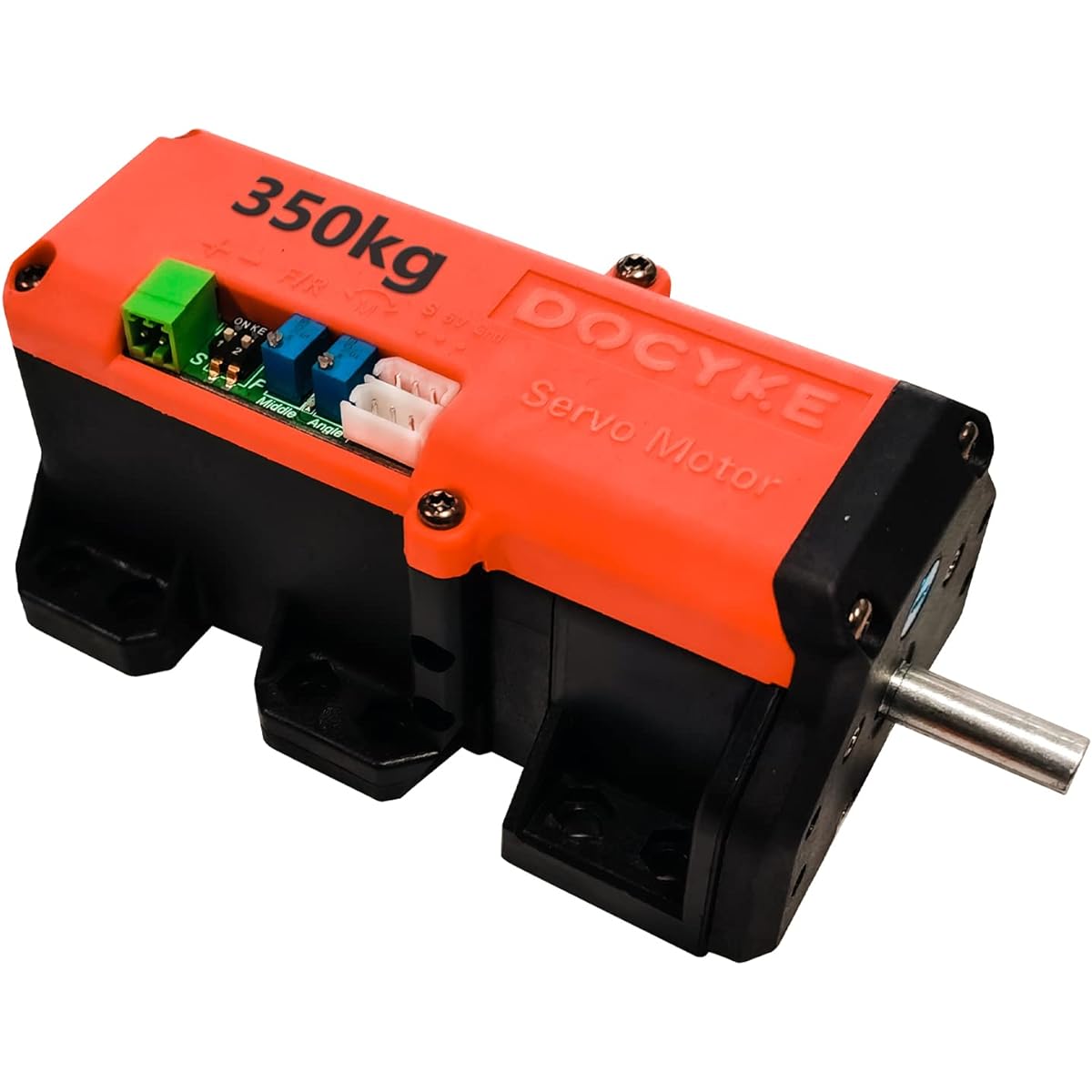 DOCYKE 350kg High Torque RC Servo 2 in 1 Servo and Motor 12V~24V High Pressure Full Metal Gear Digital Servo (360° Control Angle)
