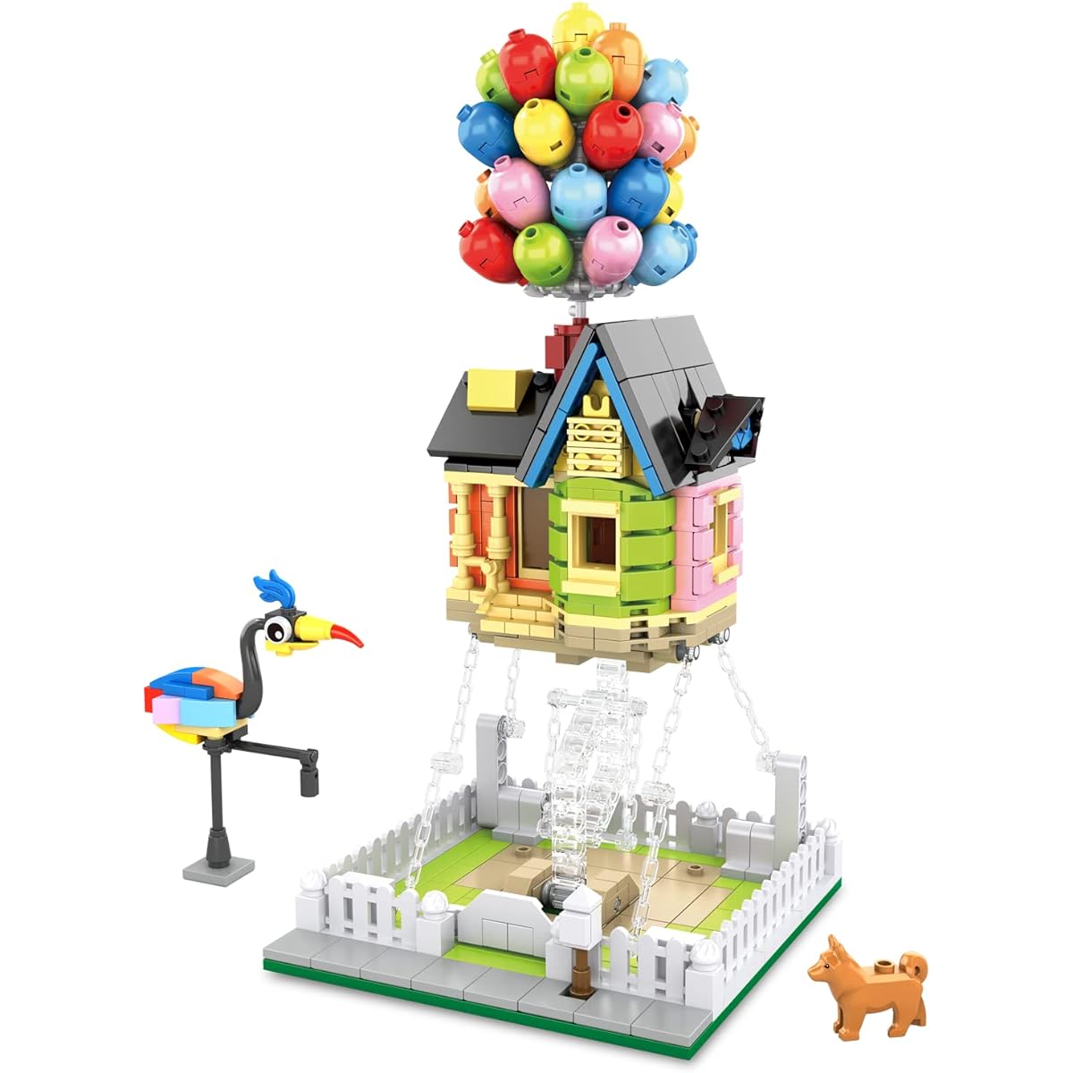 PinkBee Up House Model Kit with Balloons for Adults Flying House Building Blocks Friends Apartment Set Creative Toys for Older Kids 8-12 6-12 Christmas Xmas Valentine's Birthday Gifts (635 Pieces)