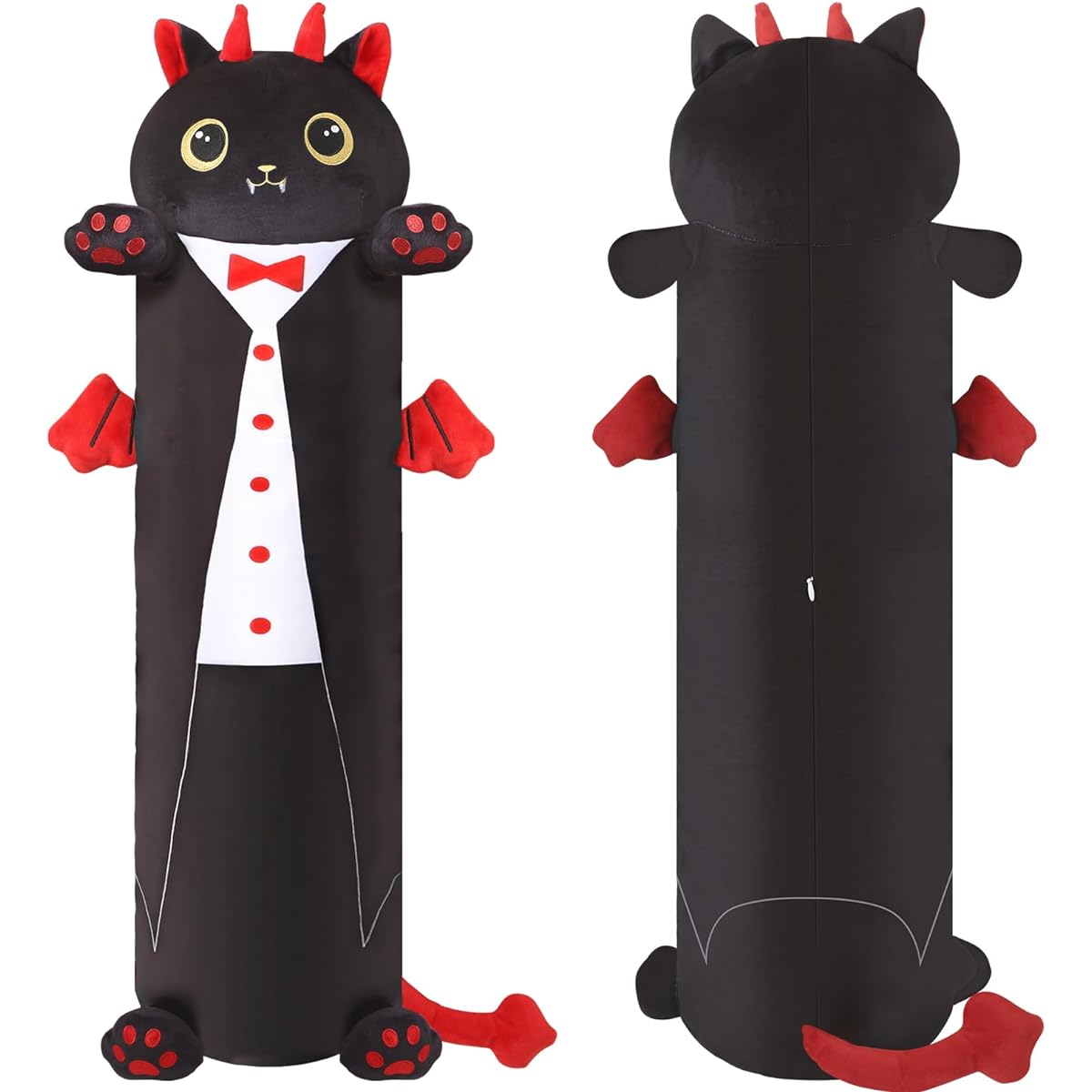 Officygnet Long Cat Plush Hugging Pillow 28 Inch Cute Cat Stuffed Animal Soft Stuffed Kitten Stuffed Doll Toy Halloween Zombie Doll Gift for Kids