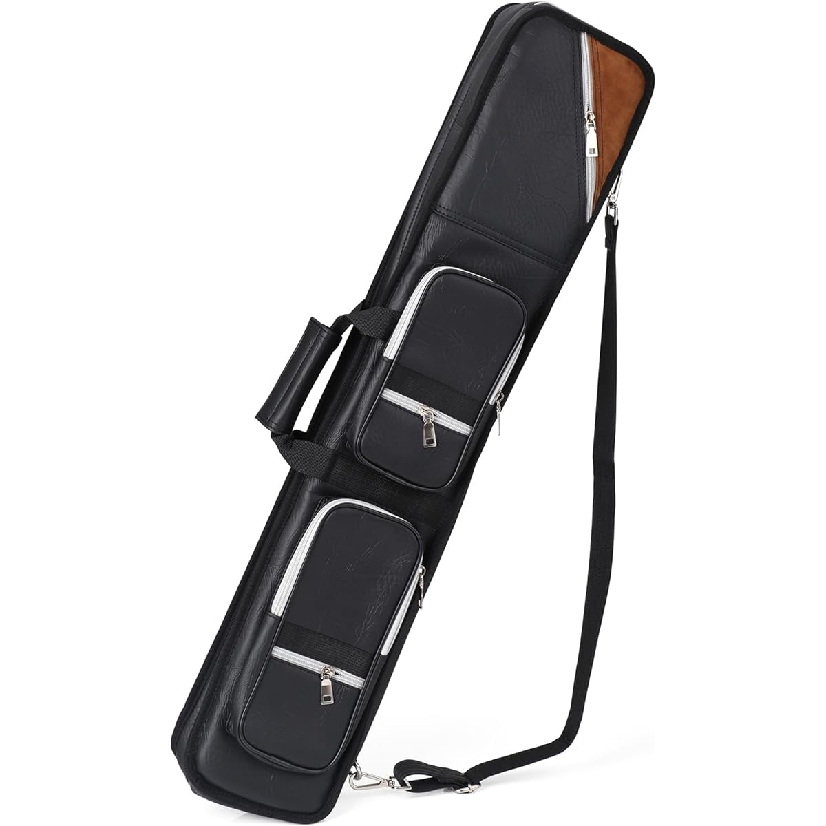 ICZW 4x8 Pool Cue Case Billiard Stick Carrying Case Leatherette Soft Cue Bag Holds 4 Butts 8 Shafts