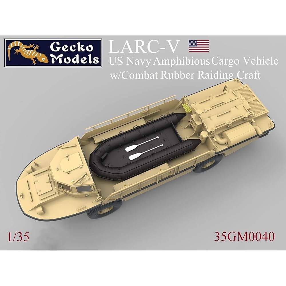 Gekko Model 1/35 US Navy LARC-V Amphibious Cargo Vehicle/CRRC (Combat Assault Reconnaissance Boat) Plastic Model GEC35GM0040