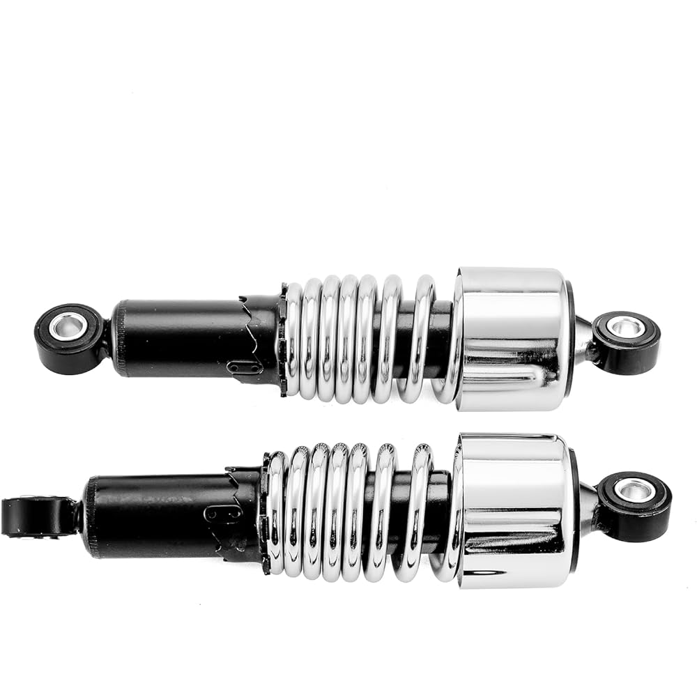 WSays 10.5" Chrome Rear Shock Lowering Kit Preload Adjustable Compatible with Harley Dyna 1991-2017