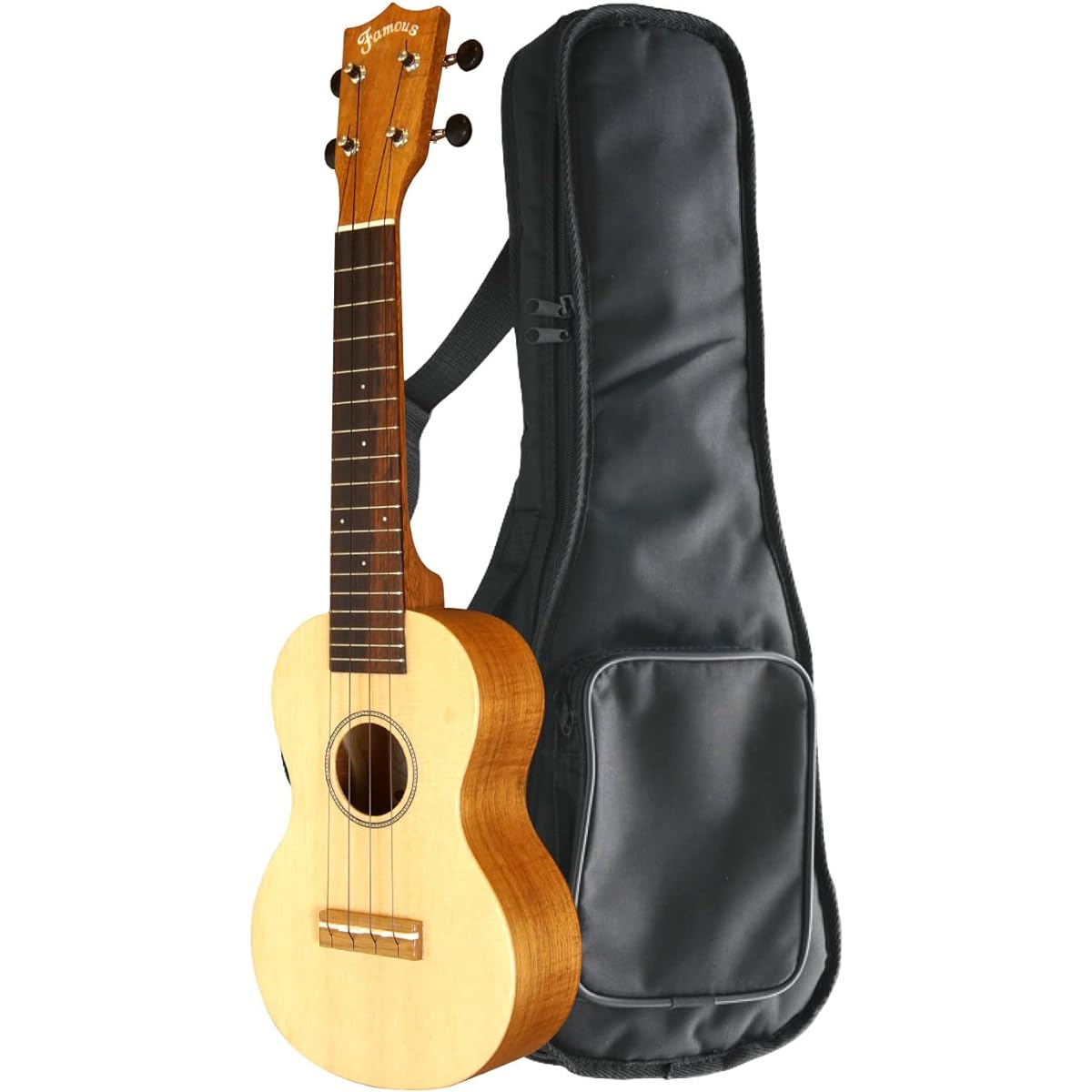 [Famous] Domestic soprano ukulele hybrid series FS-220 with case (top veneer Famous Hawaiian koa wood spruce wood classic easy easy beginner introduction)
