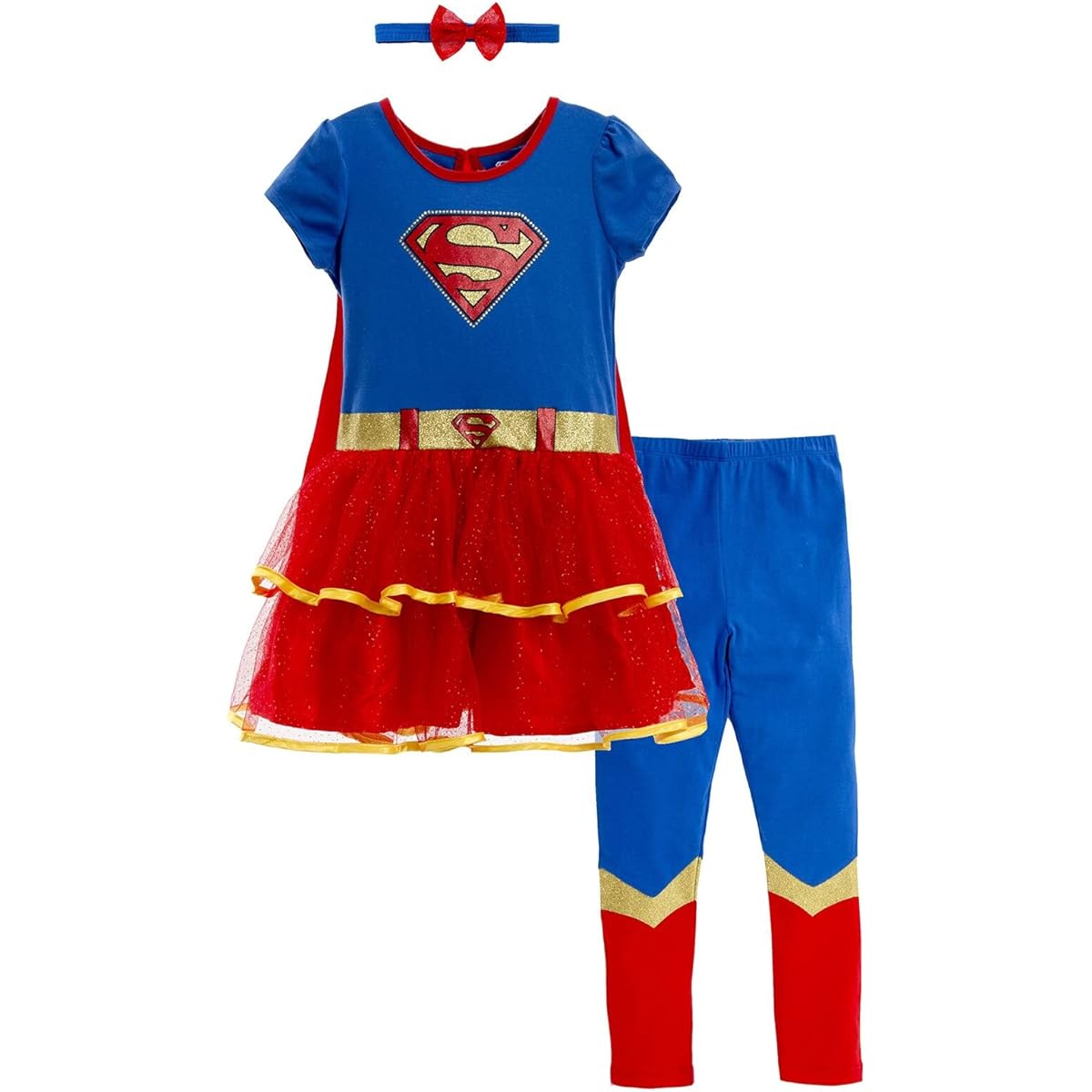 Warner Bros. Justice League Batgirl 3-Piece Costume - Tulle Dress, Leggings, Headband