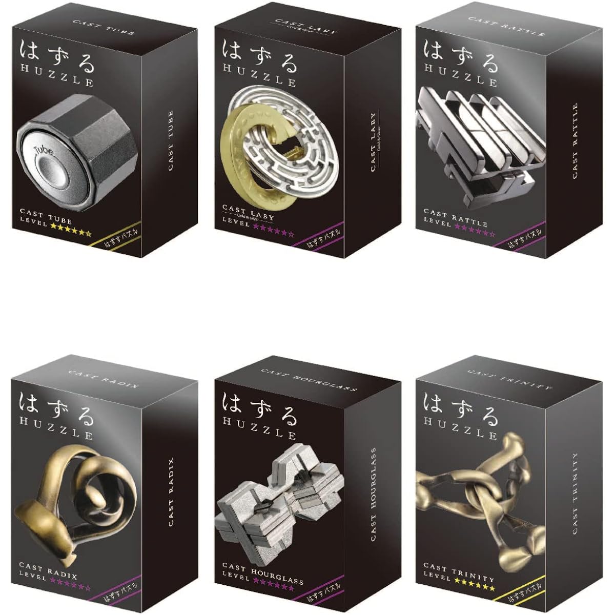 [Advanced Set A] Hanayama Hazuru (HUZZLE) Cast 3D Puzzle Circle of Wisdom Difficult Stay at Home Year-end and New Year Gifts (Level 5 & Level 6) 6 Types Set + Bonus Included
