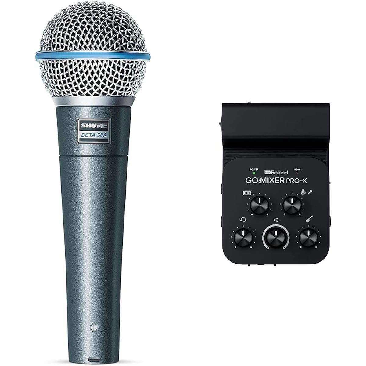 [Set Purchase] SHURE Dynamic Vocal Microphone: Supercardioid/Vocal/Live BETA 58A-J [Domestic Genuine Product/2-Year Manufacturer Warranty] & Roland Audio Mixer Roland GO:MIXER PRO-X