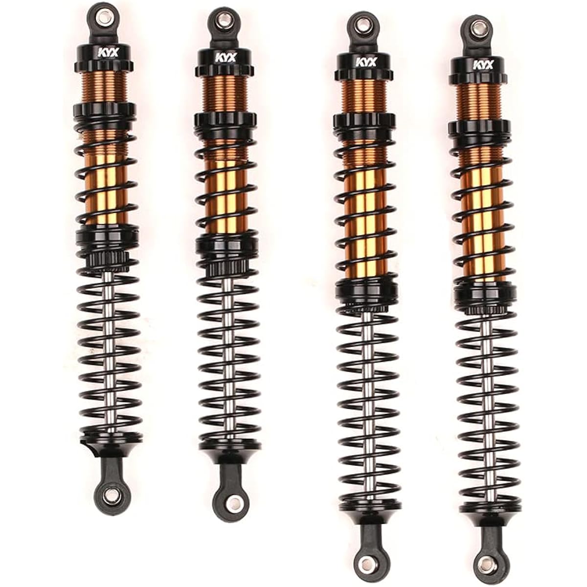 KYX Racing CNC Machined Aluminum 131mm 146mm Black Front Rear Suspension Shocks Upgrade Parts Accessories for 1/10 RC Crawler Car Axial RBX10 Ryft