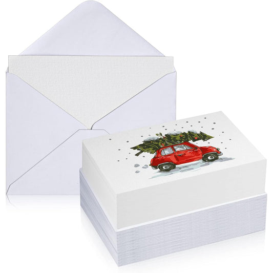 100 Sets Blank Cards and Envelopes 140lb/300gsm Watercolor Blank Greeting Cards 4 x 6 Inch Plain Invitation Cards White Cards with Envelopes for Baby Shower Wedding Christmas Party Supplies
