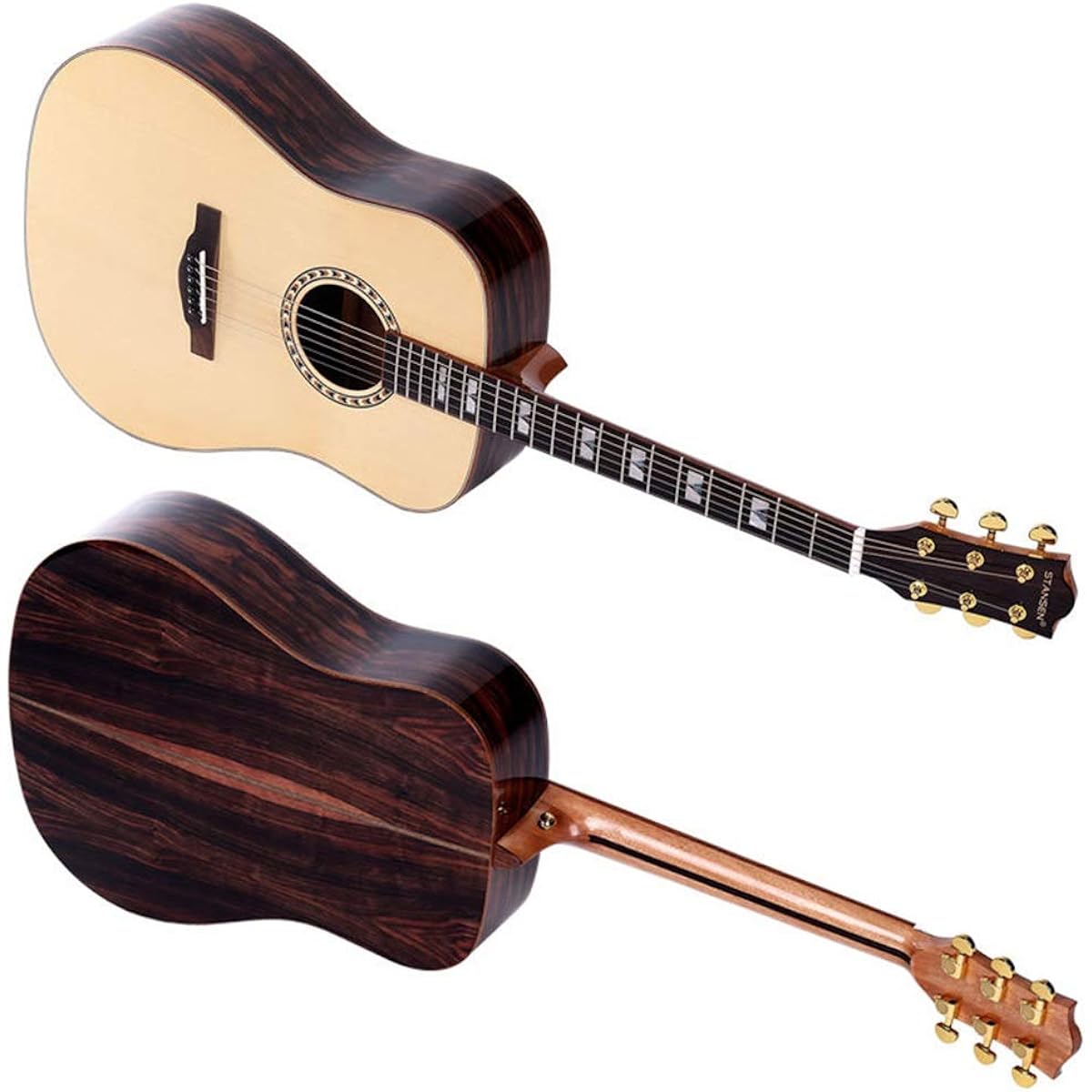 Acoustic Guitar Acoustic Guitar Ebony Wood Material Guitar Natural 41 Inch Classic Guitar (Color: Natural, Size: 41 inches)