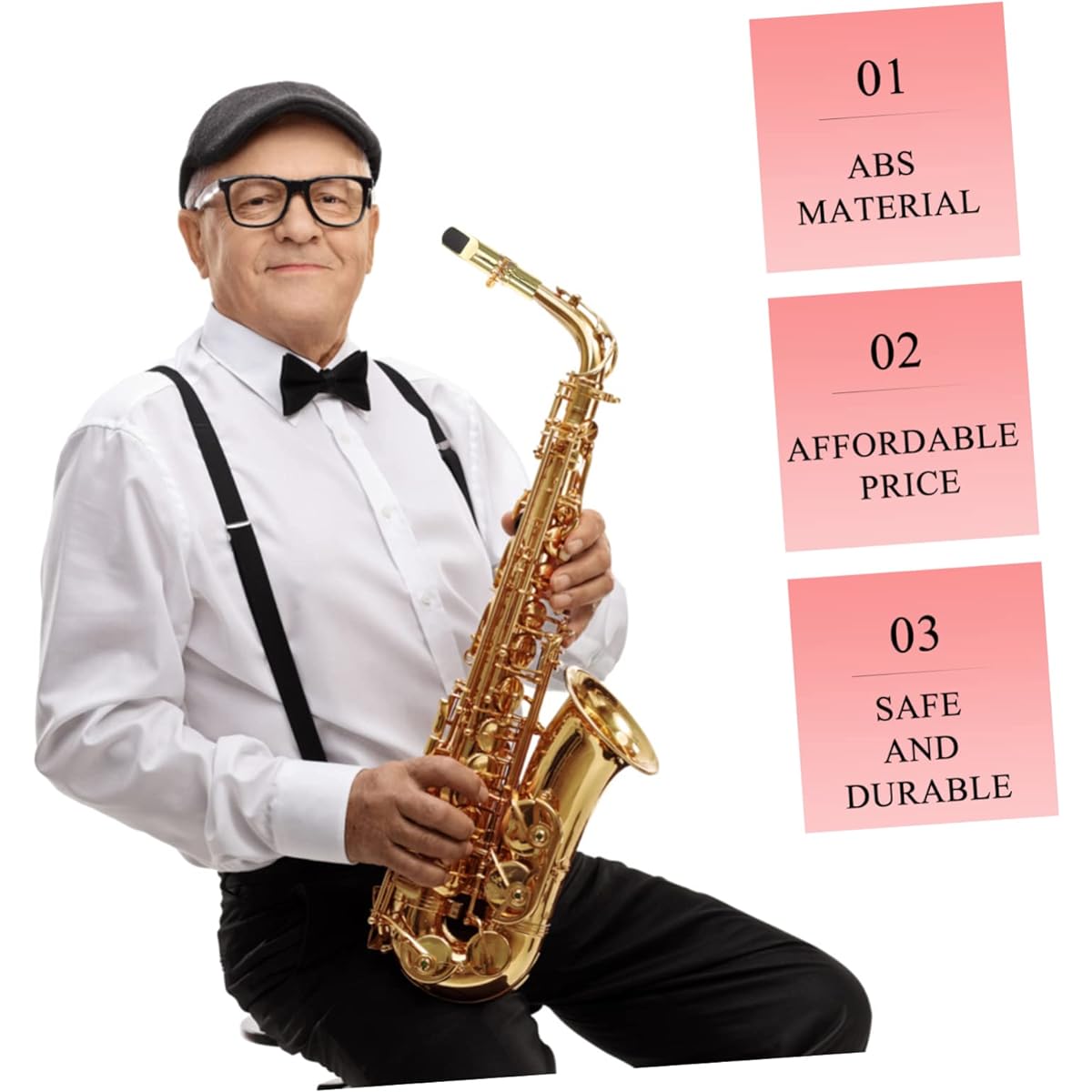 VICASKY Set of 4 Saxophone Mouthpieces, Saxophone Accessories, Alto Saxophone, Saxophone Mute, Saxophone Kit, Saxophone Cap, Tenor Saxophone Mouthpiece, Saxophone Reed, Bass Clavier