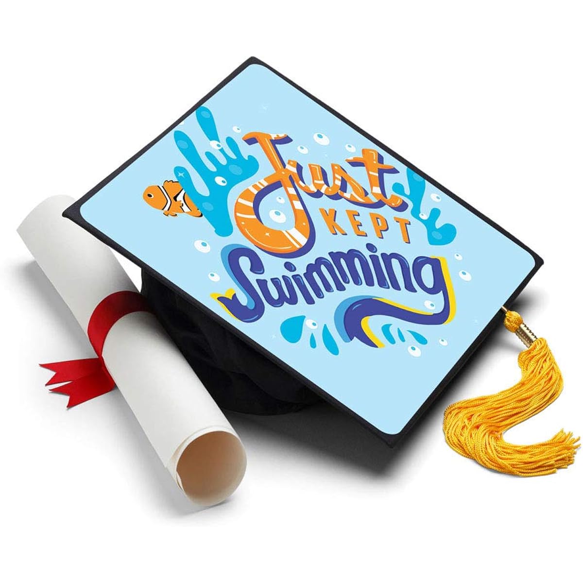 Tassel Topper Just Kept Swimming Graduation Cap Decor Graduation Cap