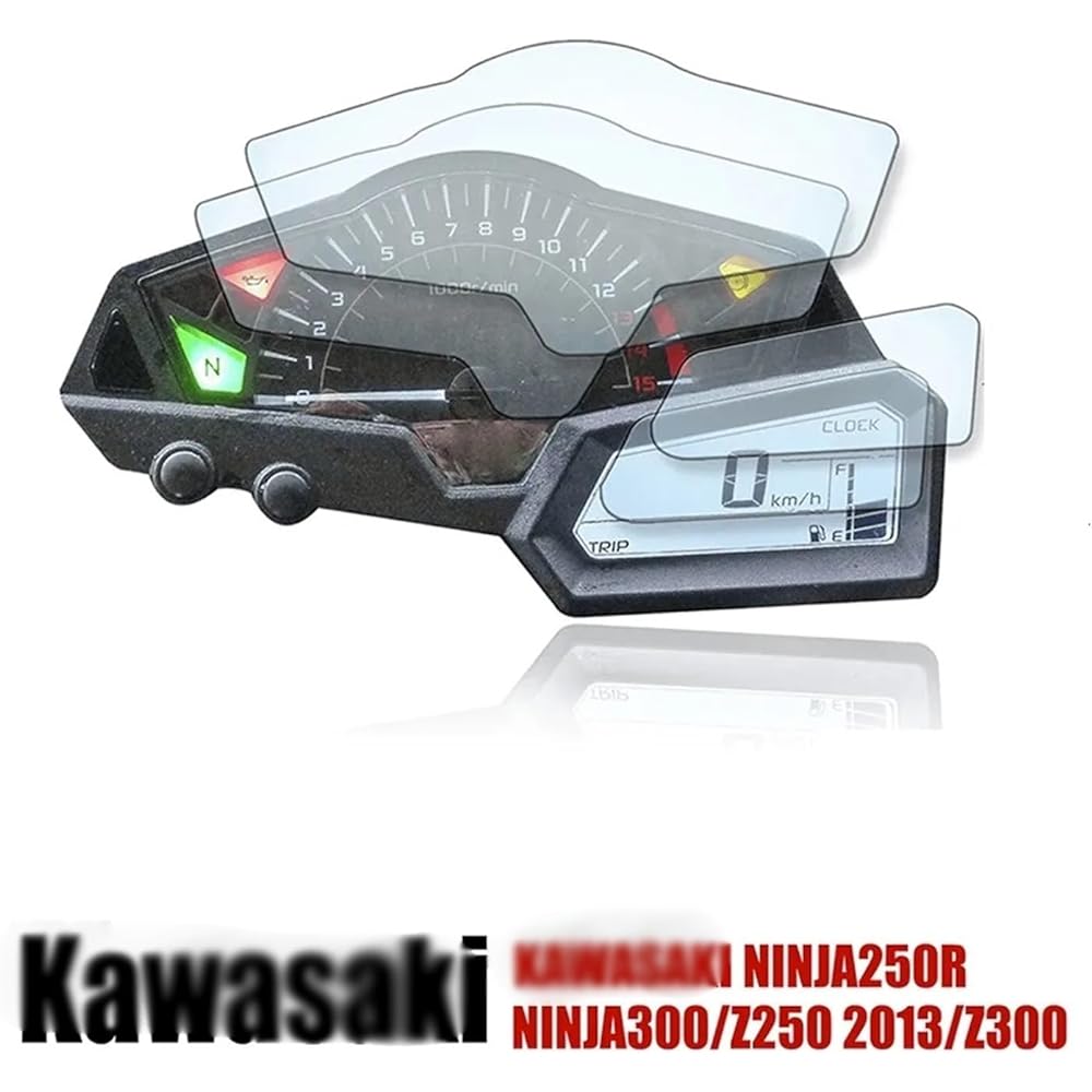 Fits for Kawasaki Ninja 250R 300 Z250 Z300 Z 250 300 Motorcycle Film Instrument Dashboard Speedometer Film Screen Display Film Protector Instrument