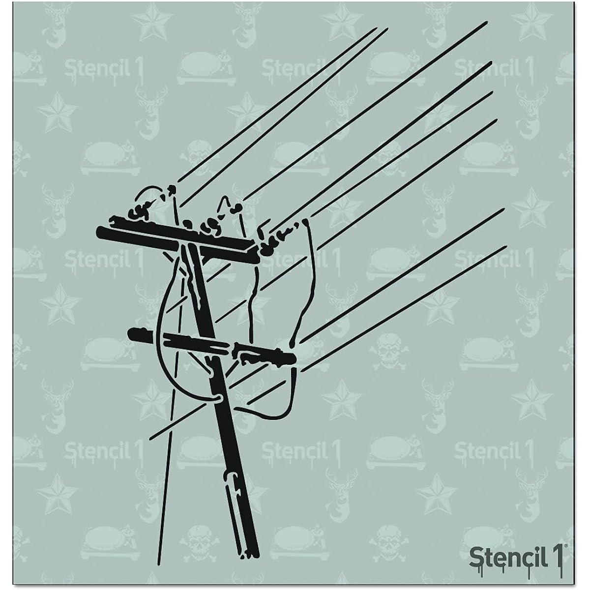 Power Lines Stencil 5.75" x 6"