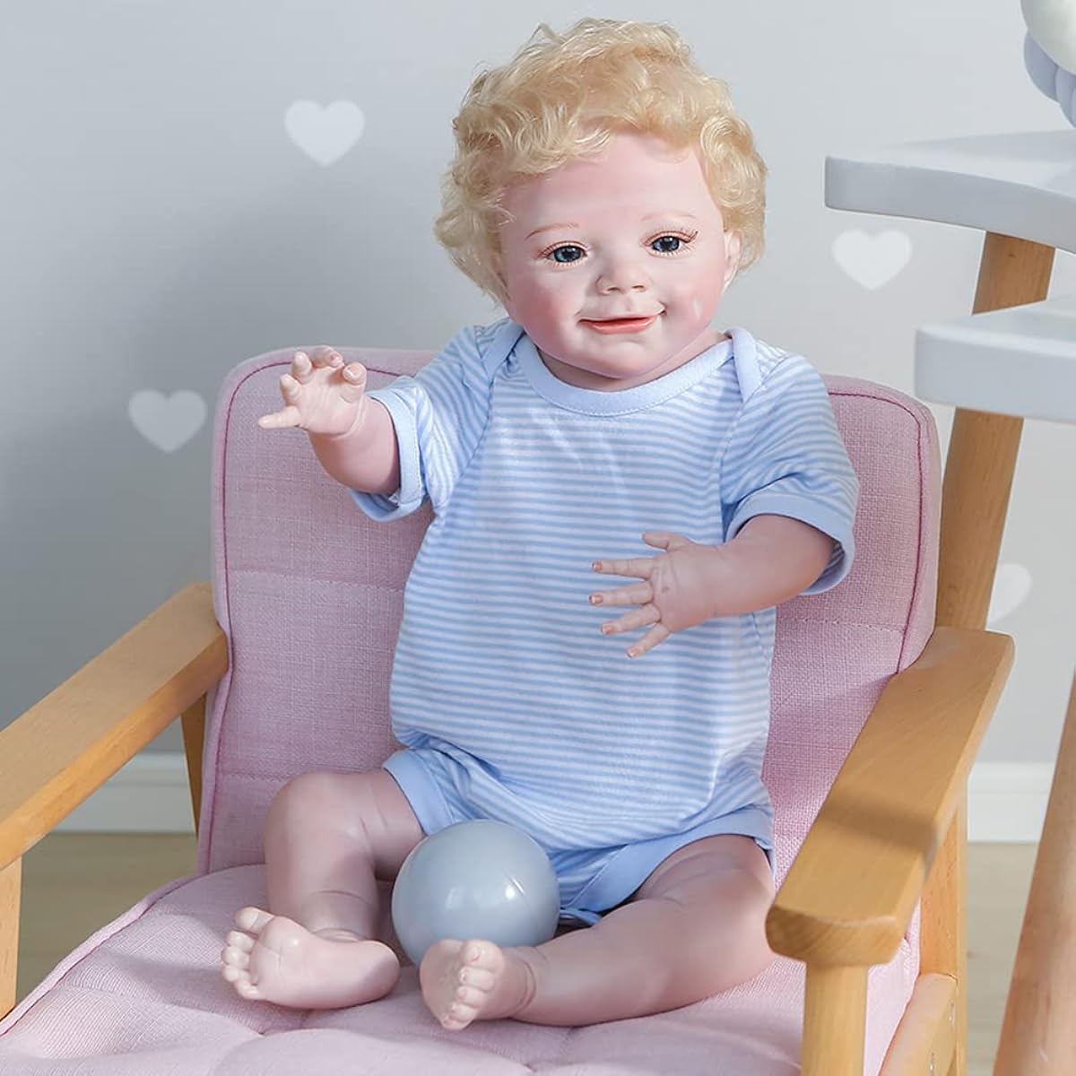 iCradle Reborn Baby Doll Boy Full Body Handmade 22 Inch Realistic Reborn Toddler Waterproof Newborn Baby Doll Boy Blonde Hair Bath Toy Gift Set for Kids Christmas